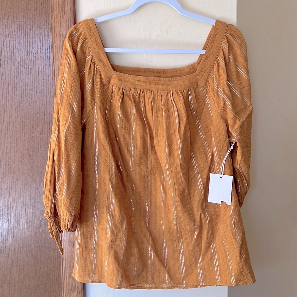LC Lauren Conrad Square Neck Peasant Top